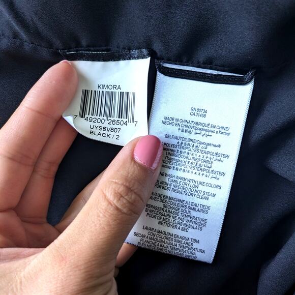 BCBGMAXAZRIA Kimora Crepe Cut Out Black Gown Size 2 - Picture 6 of 10